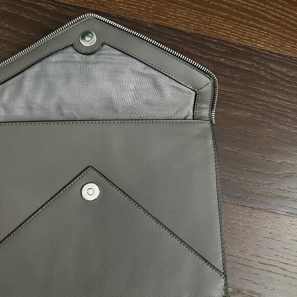 Edgy Silver Grey Envelope Clutch with Exposed zipper edge - Picture 2 of 4